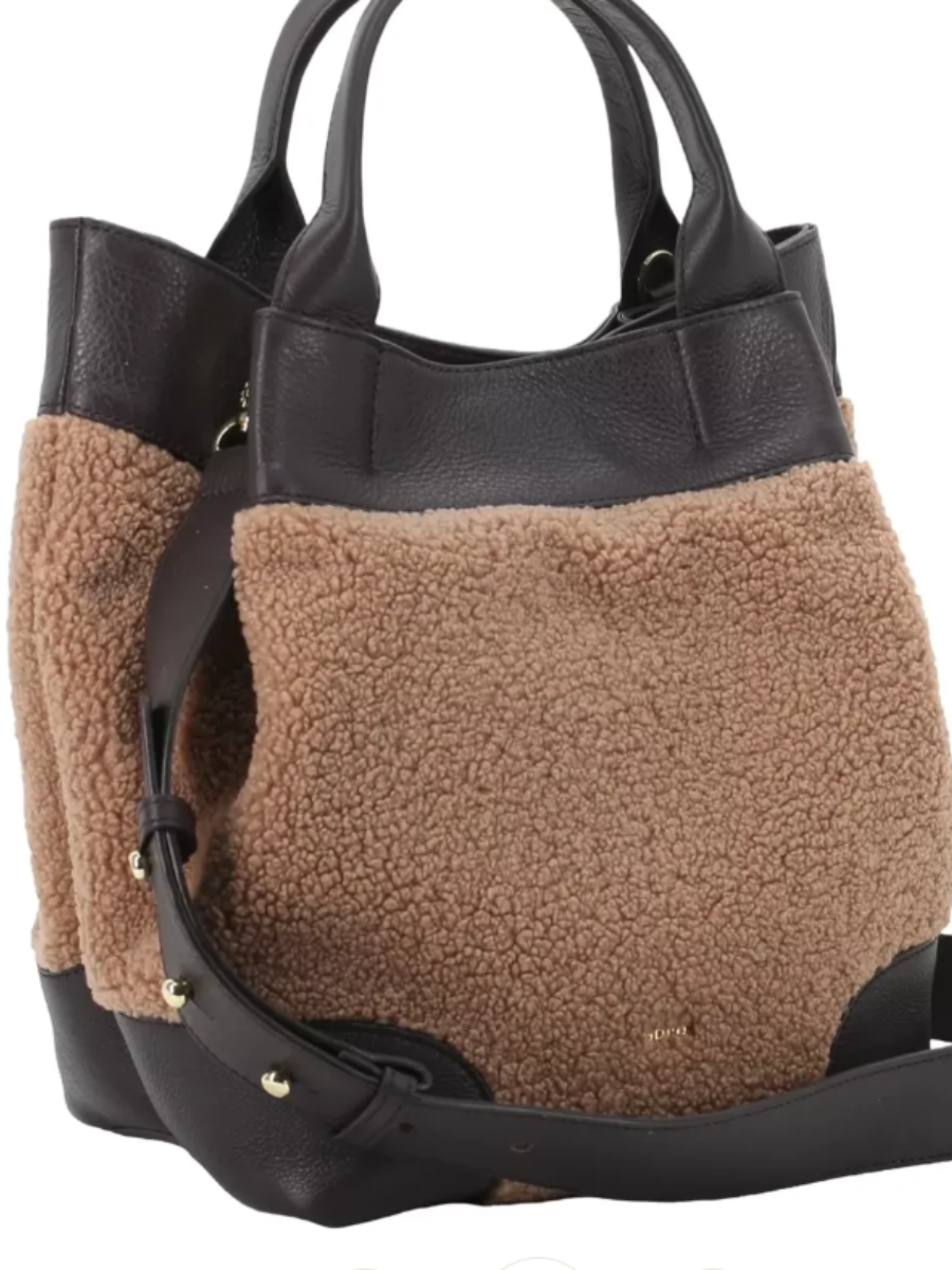 Patchwork Cashmere Leather Tote