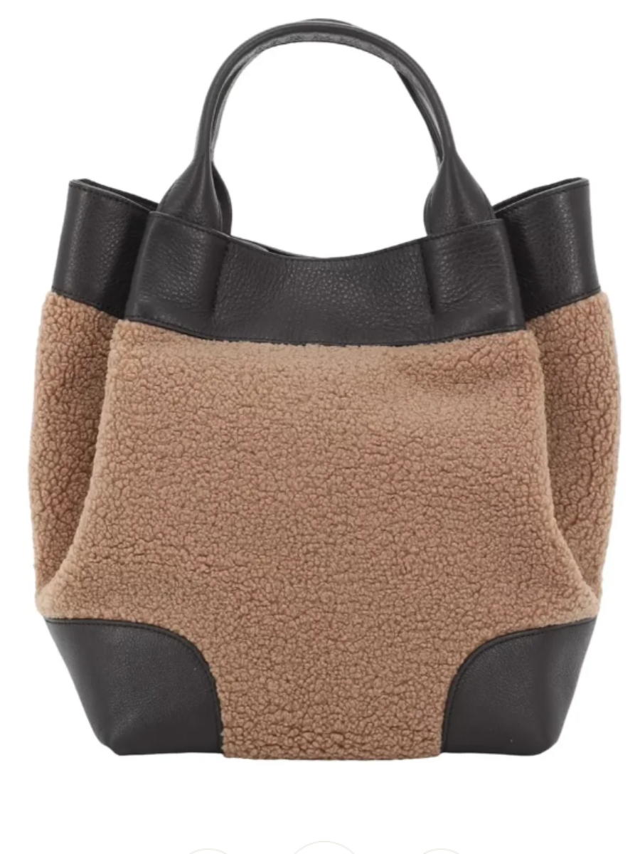 Patchwork Cashmere Leather Tote