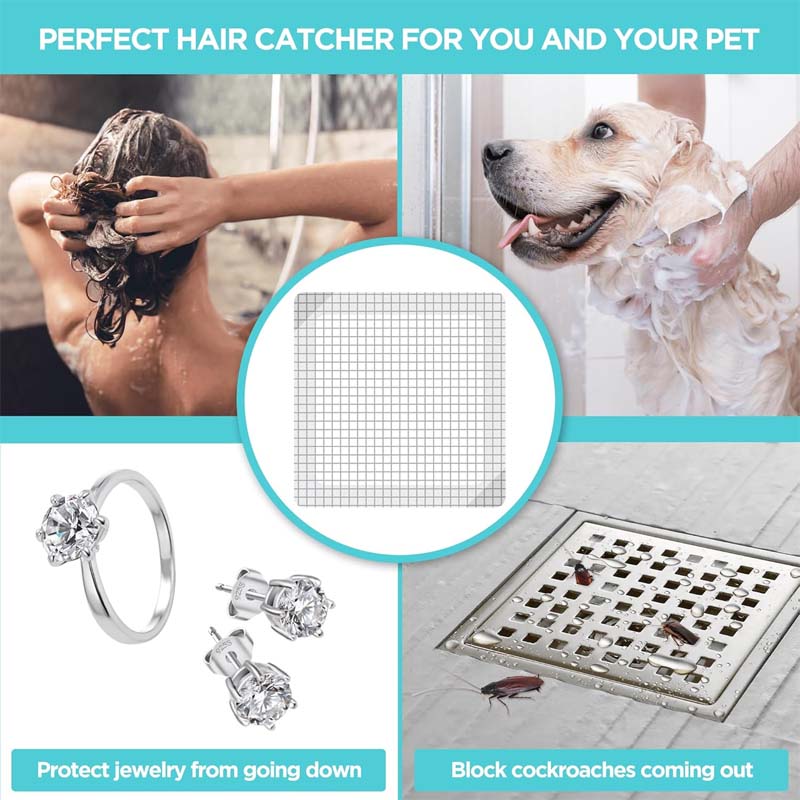 30 Pack Disposable Shower Drain Hair Catcher Mesh Stickers