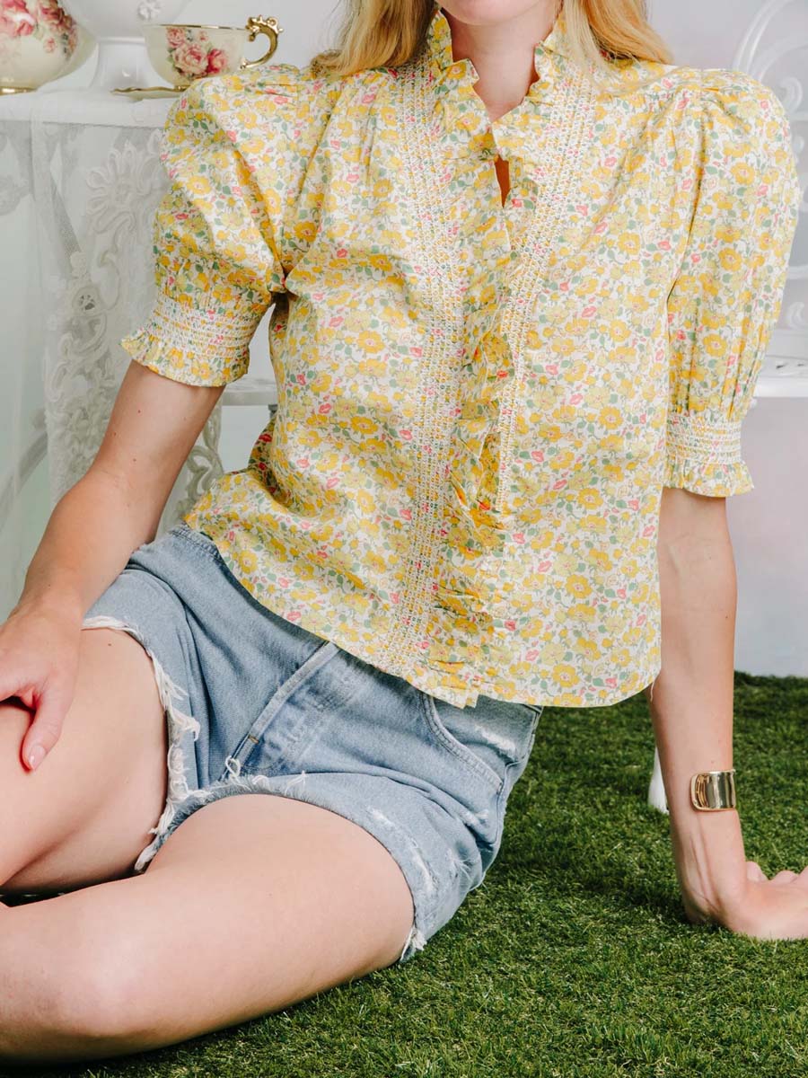 Floral Print Ruffled Top