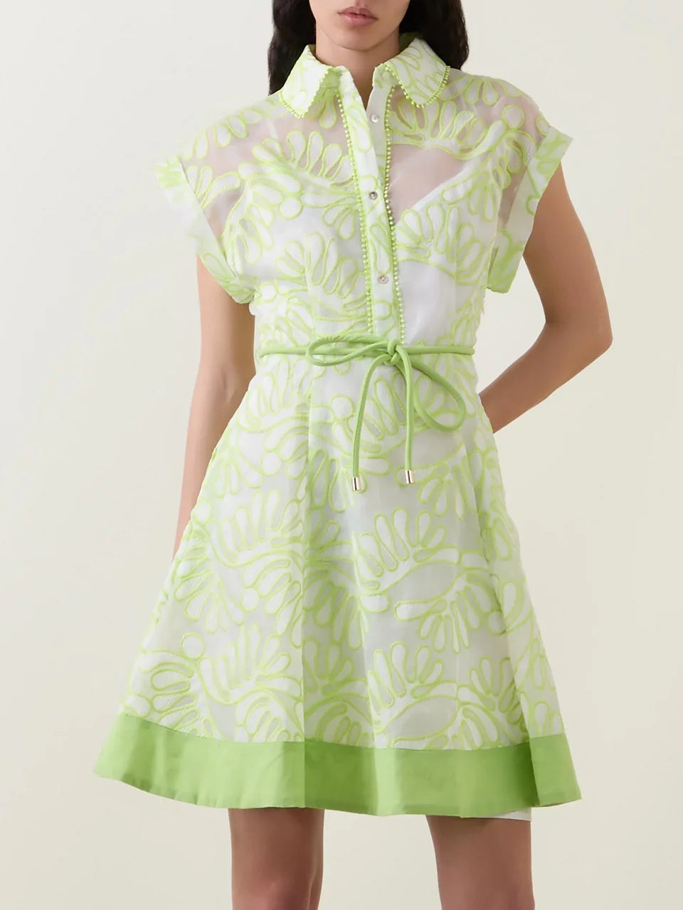 Apple Green Classy Shirt Dress