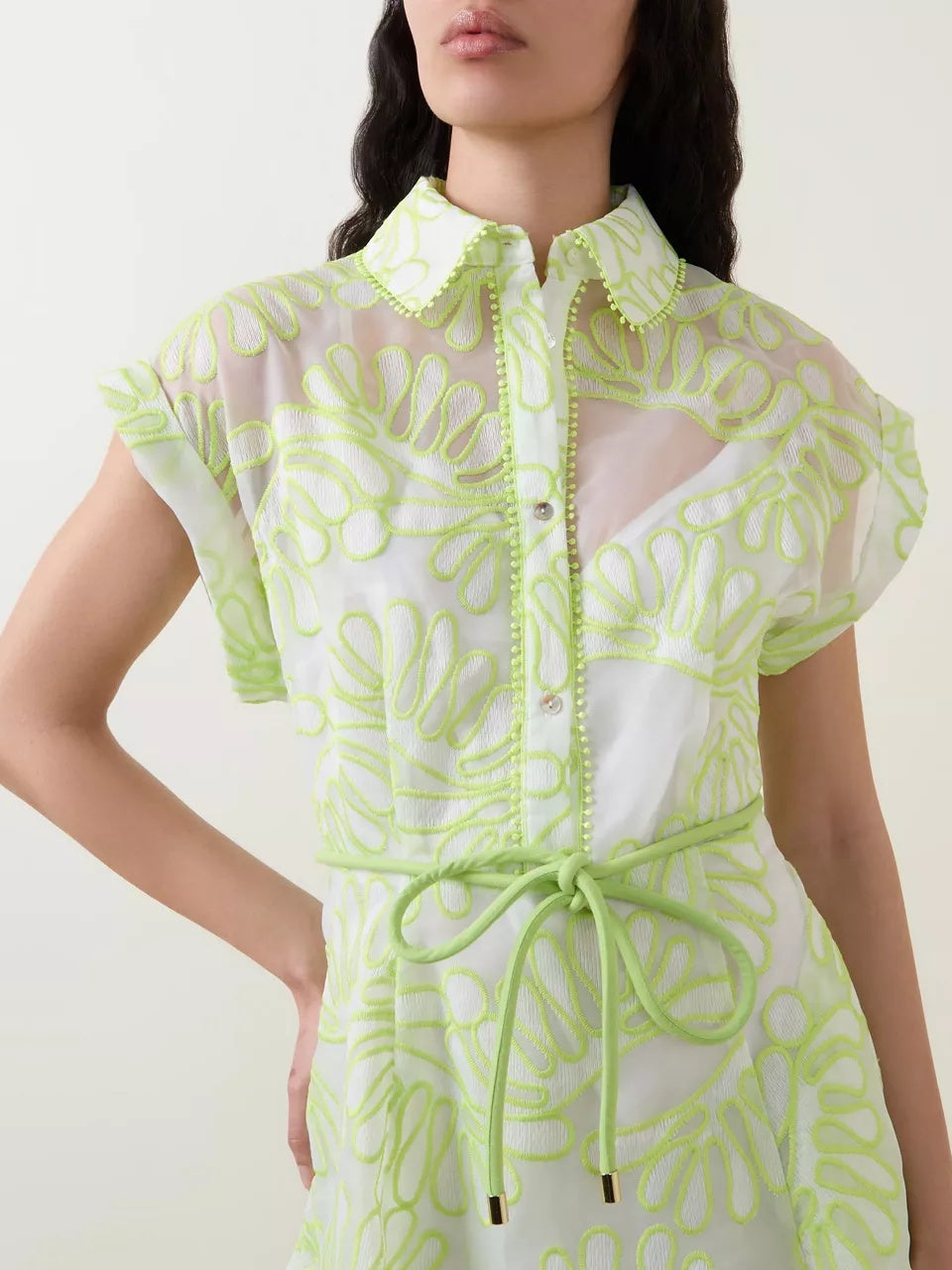 Apple Green Classy Shirt Dress