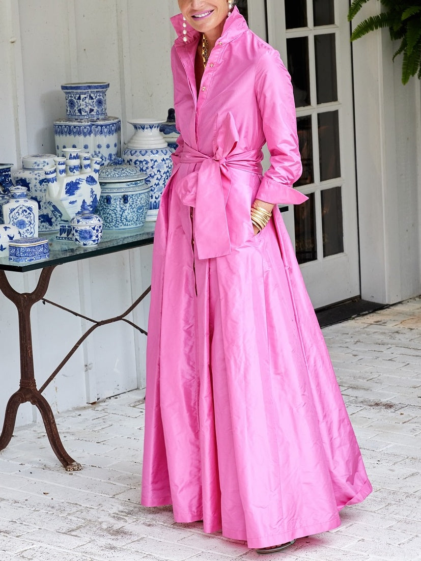 Pleated Shirt Gown