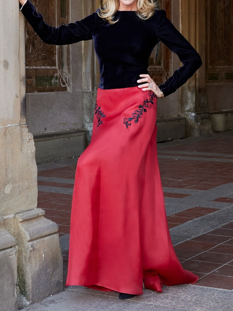 Bold Floral Embroidered Dress