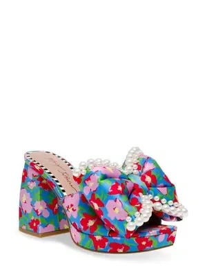Floral Heeled Bow Sandals