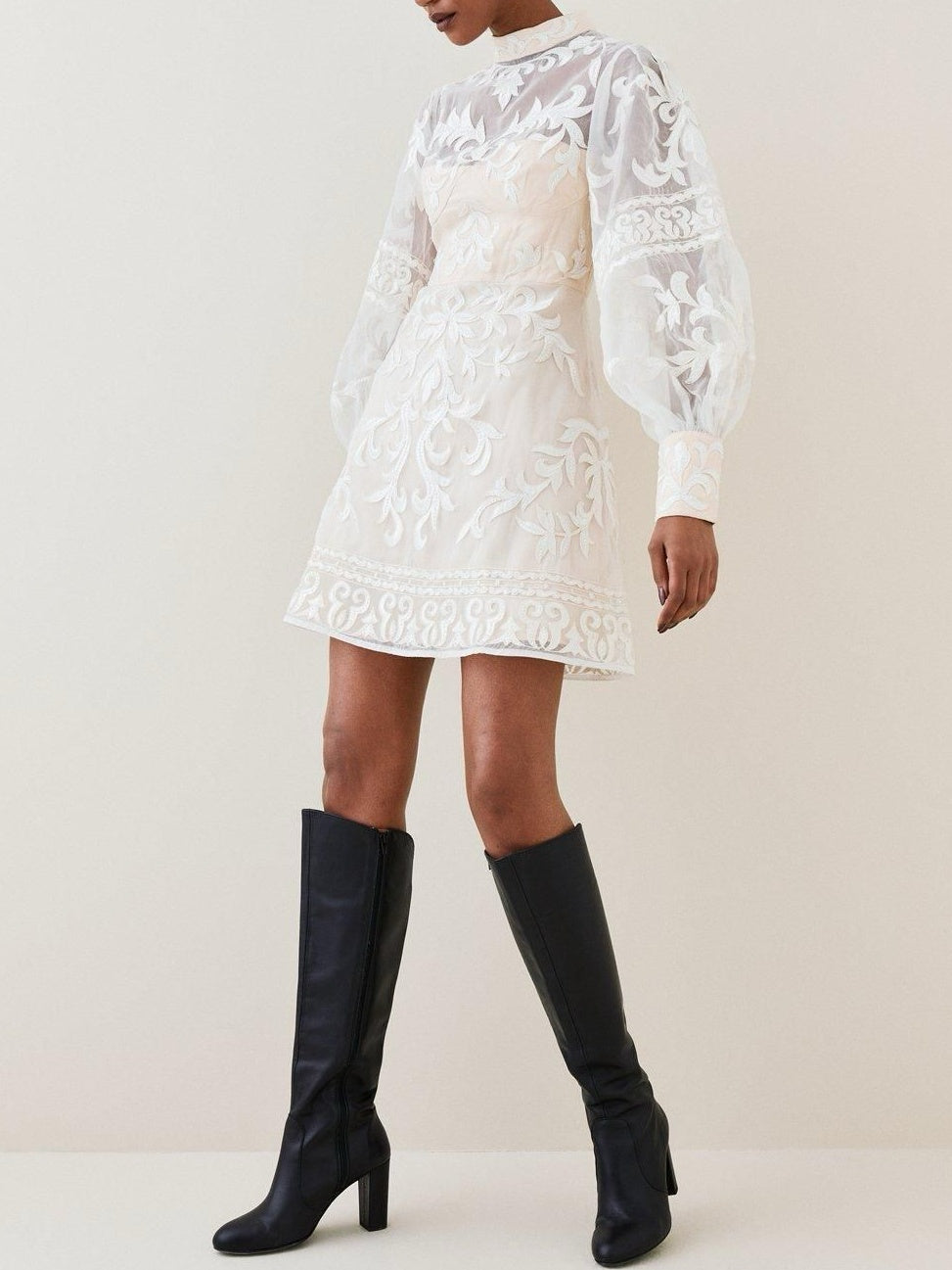 Applique Woven Midi Dress