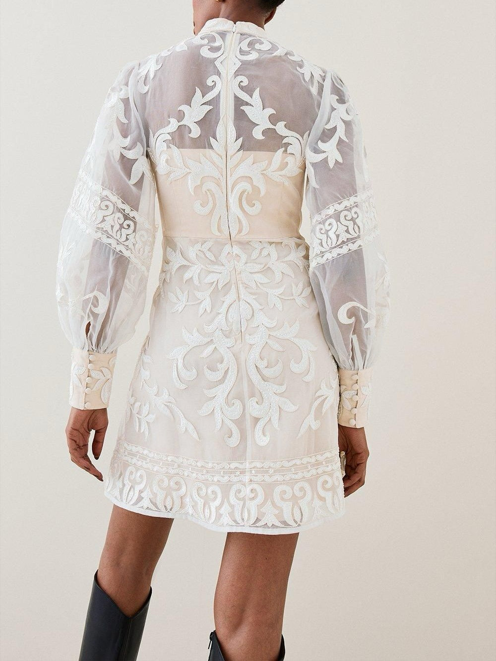 Applique Woven Midi Dress