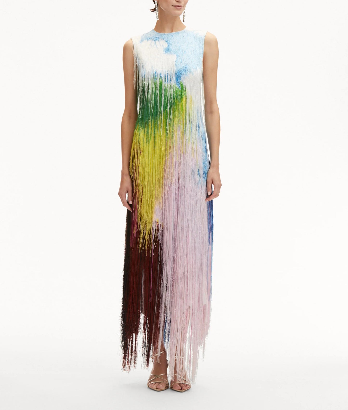Watercolor Fringe Cocktail Dress