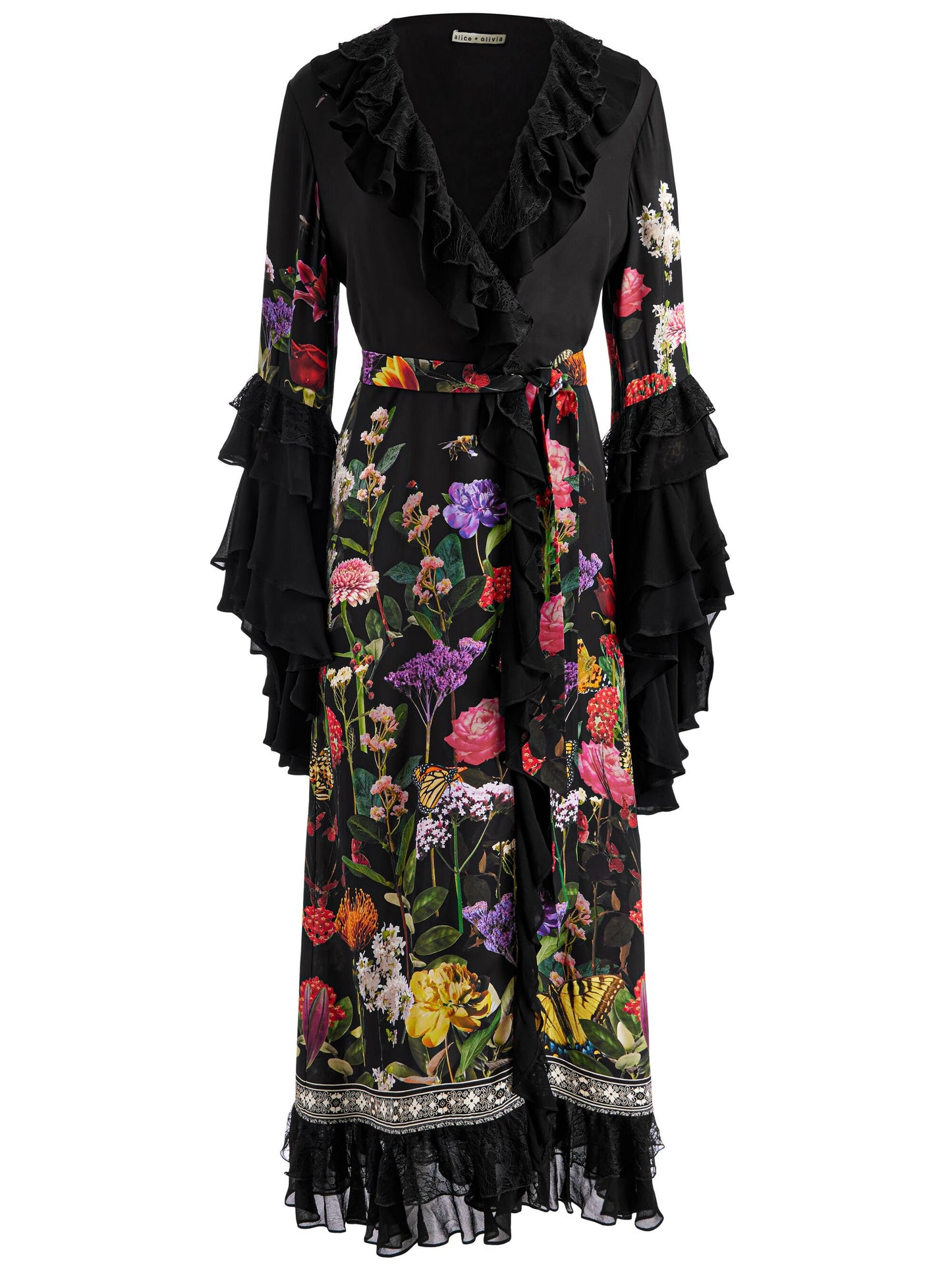 Lace Ruffles Maxi Robe