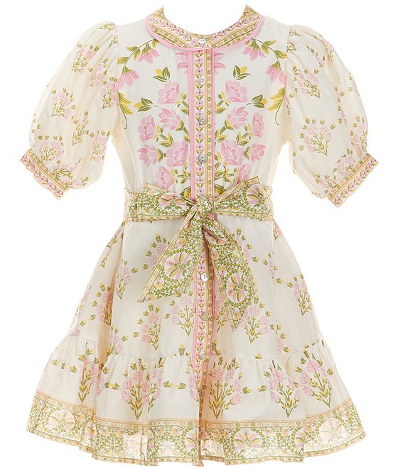 Little Girls 2T-6X Bubble Sleeve Floral Dress