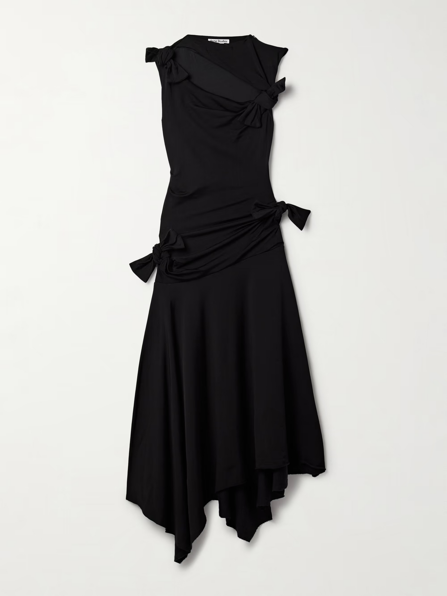 Asymmetric Knotted Cutout Midi Dress