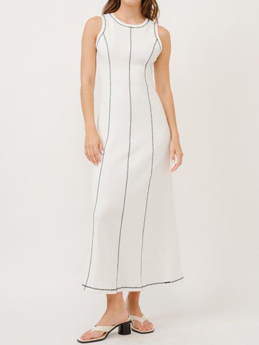 Sleek Contrast Maxi Dress
