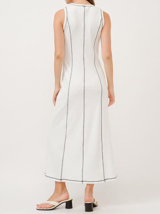 Sleek Contrast Maxi Dress