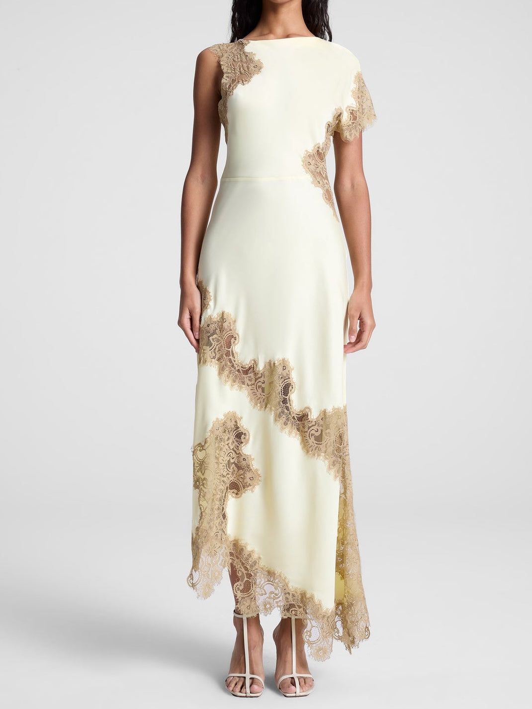 Satin Lace Maxi Dress