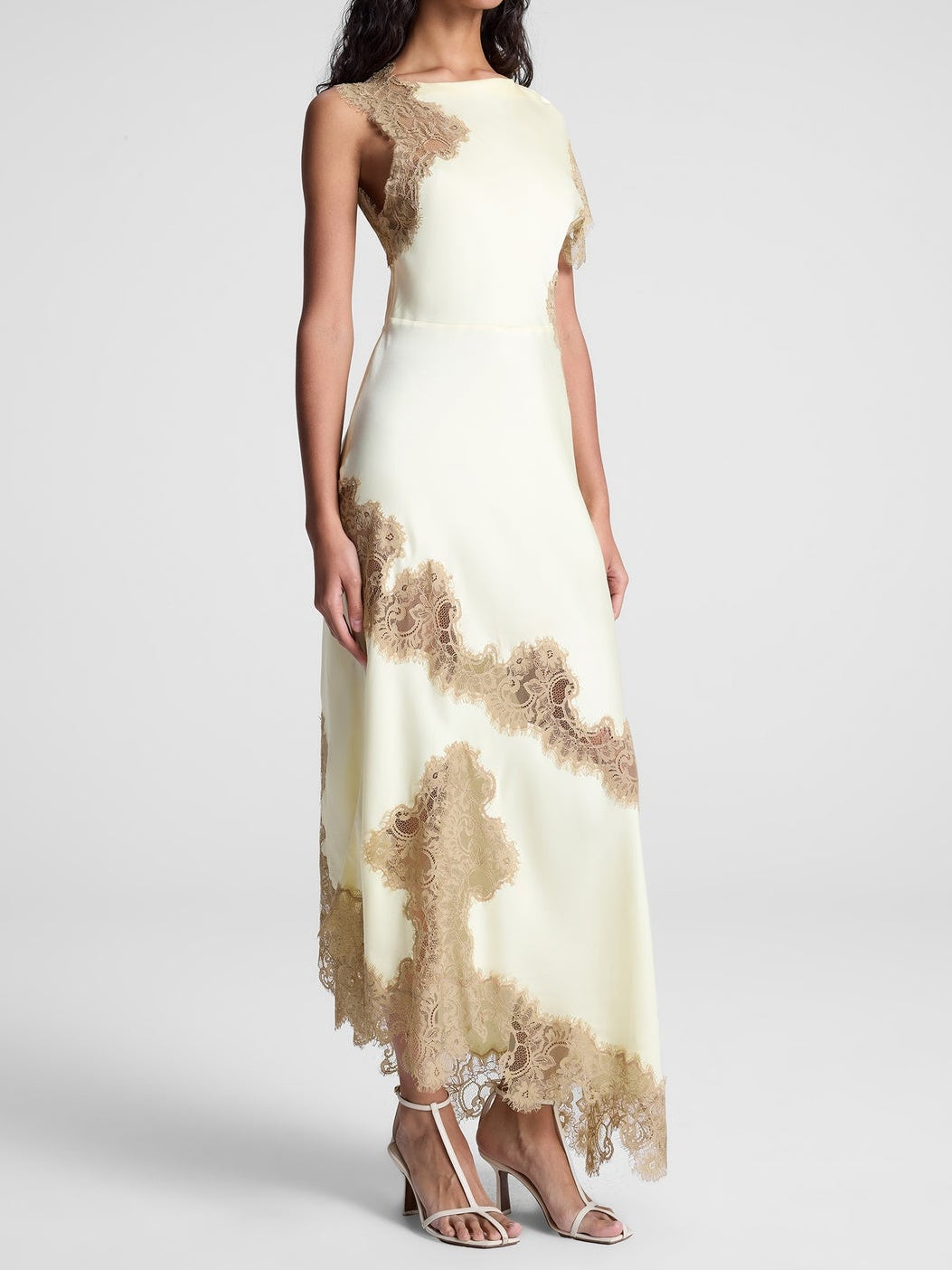 Satin Lace Maxi Dress