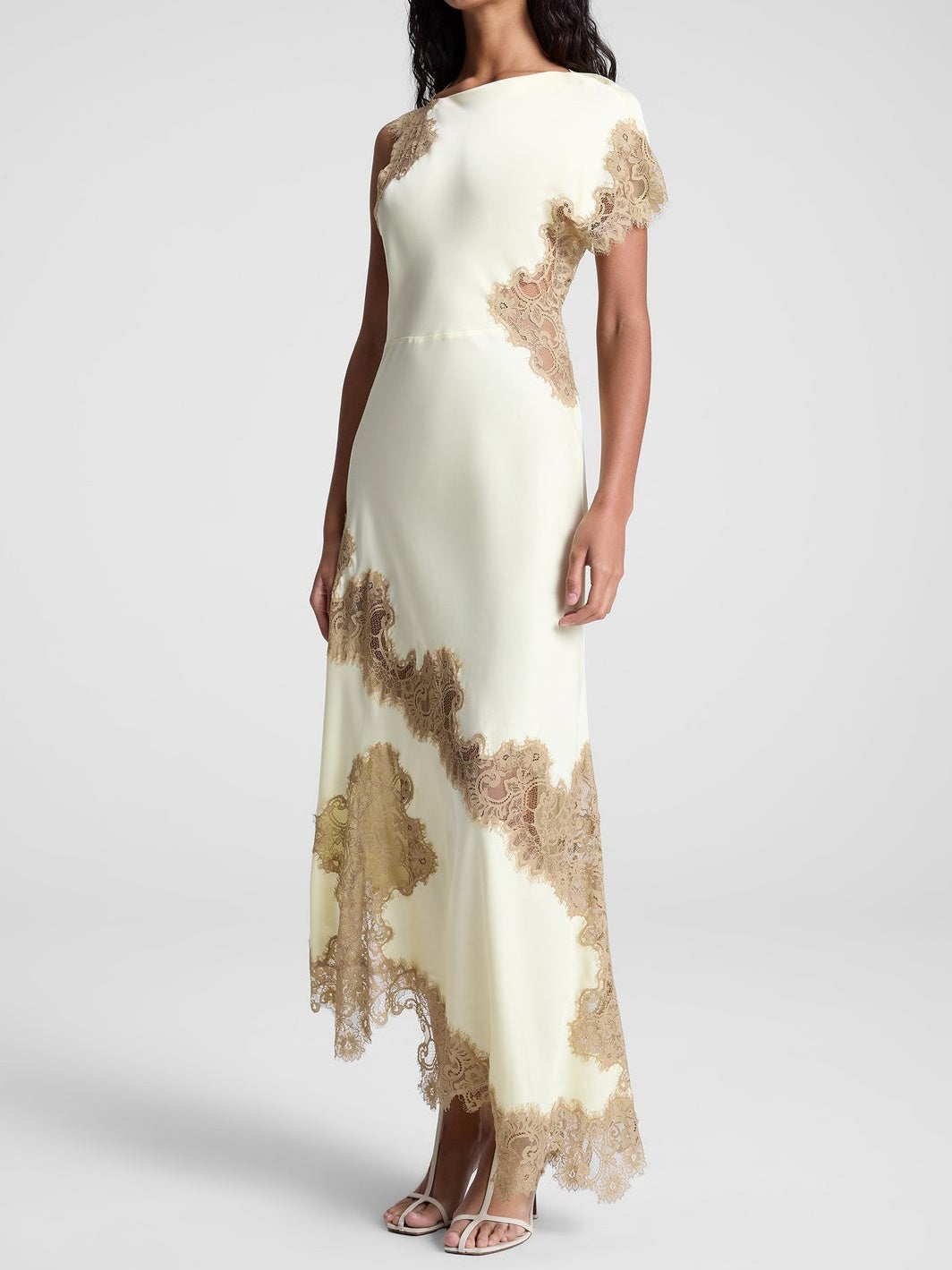 Satin Lace Maxi Dress