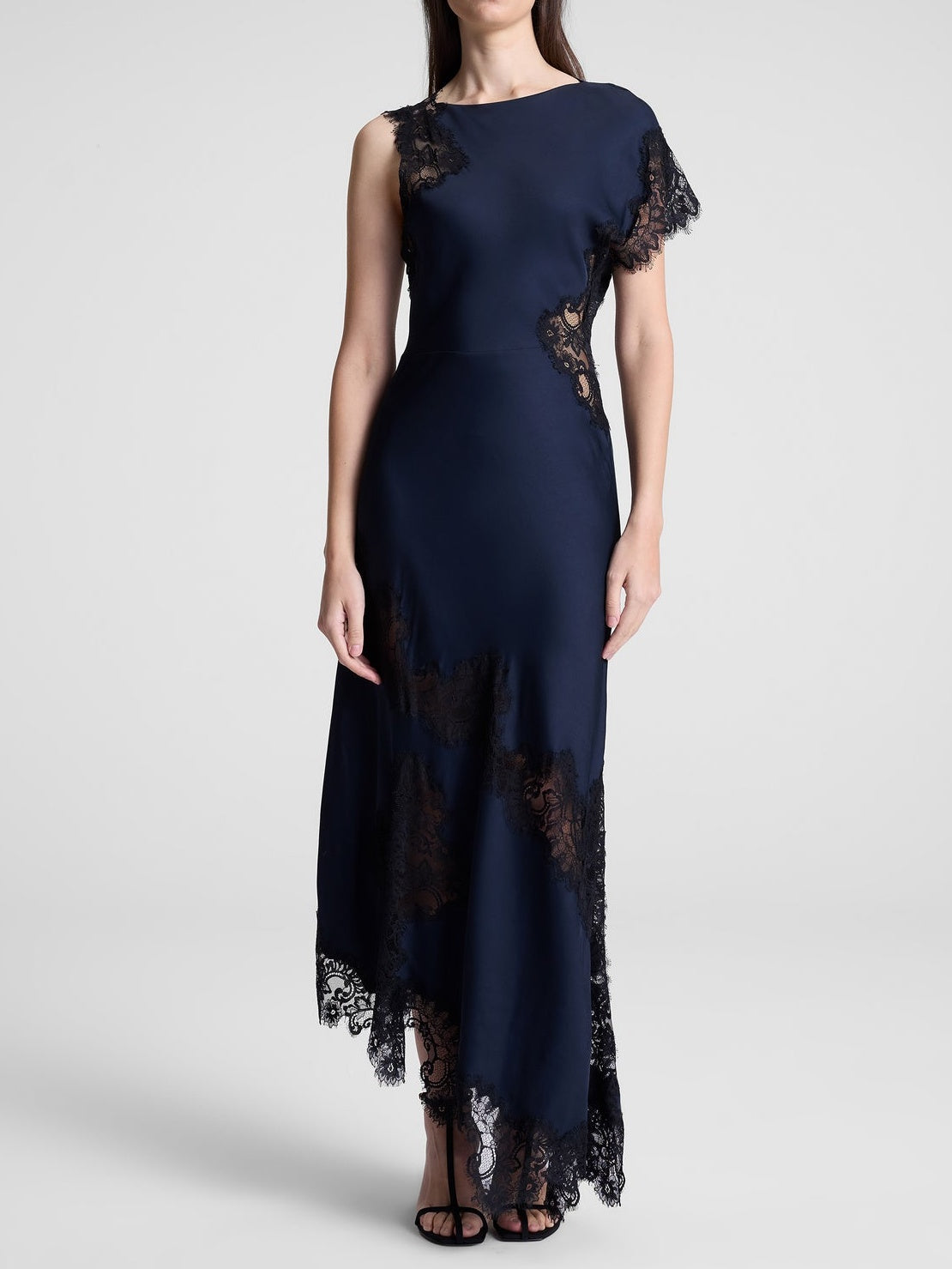 Satin Lace Maxi Dress