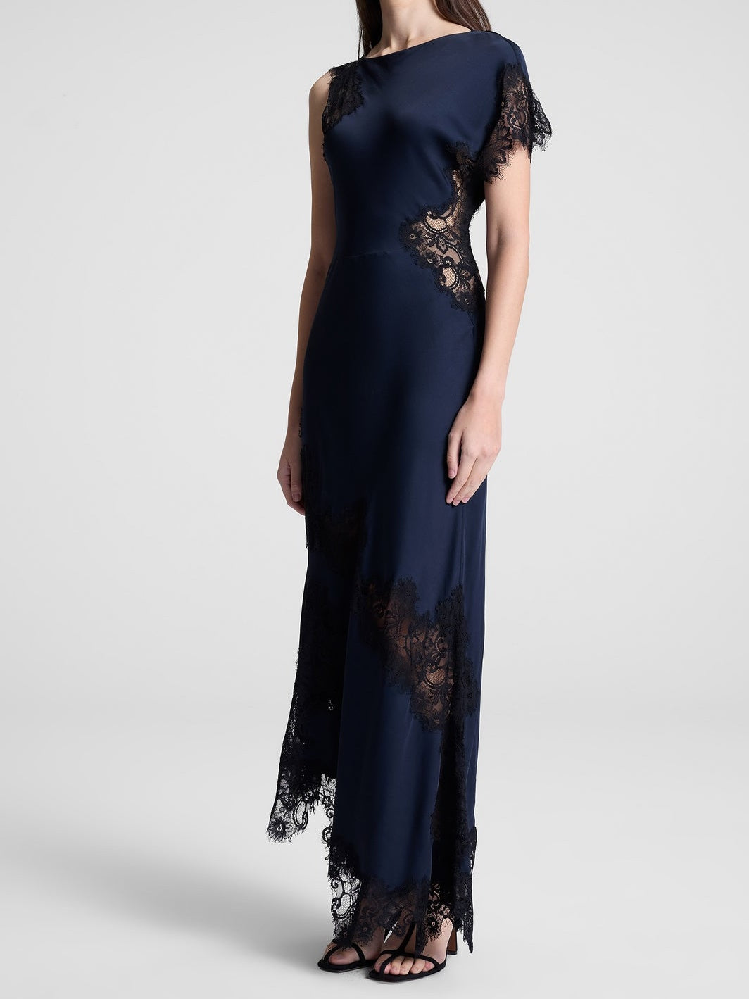 Satin Lace Maxi Dress