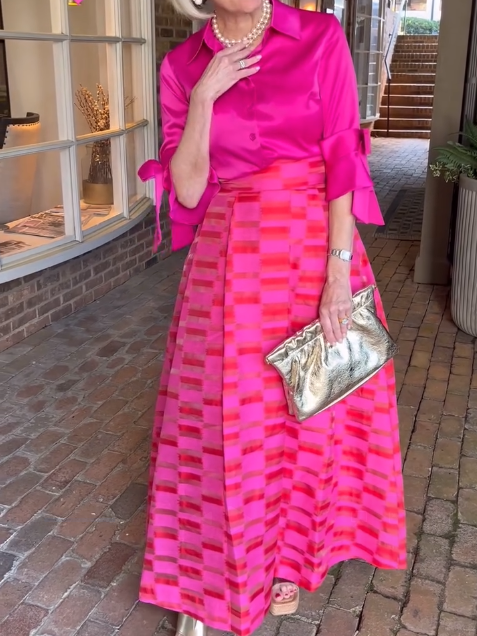 Taffeta Drop Waist Shirt Dress