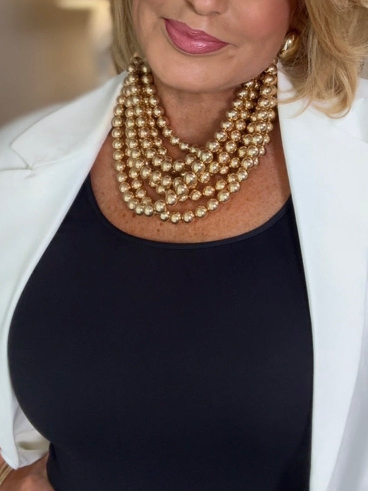 Cream Bead Statement Necklace