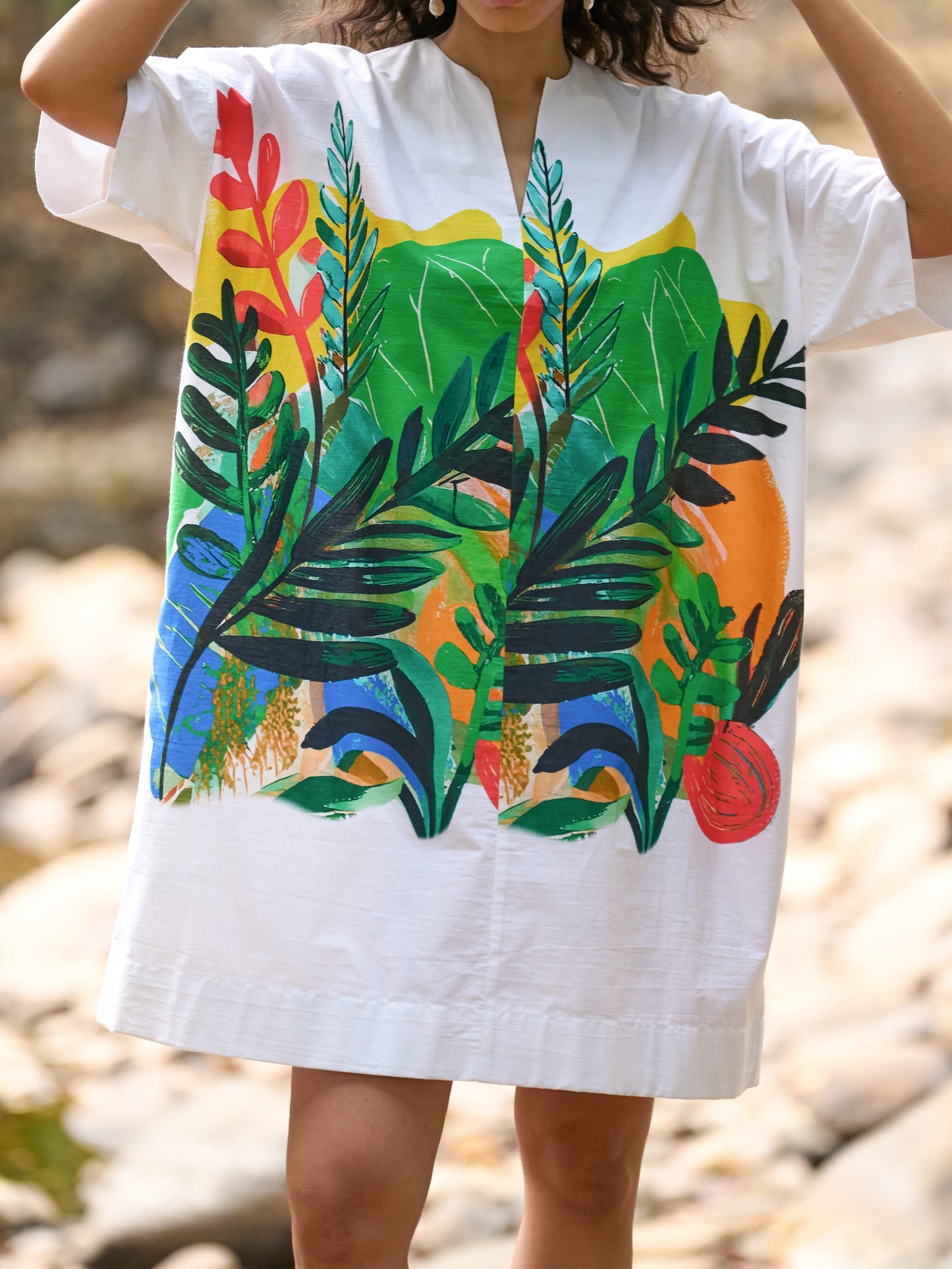 Graphic Print Shirt Dress