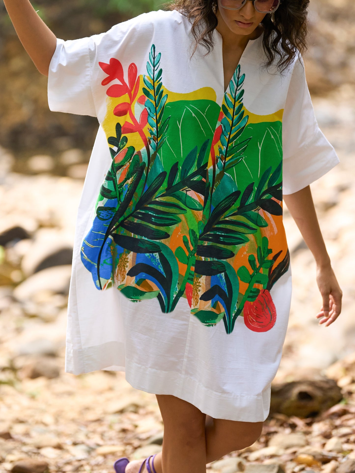 Graphic Print Shirt Dress