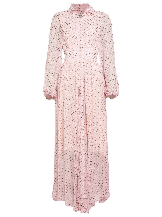Pink Polka Dot Maxi Dress