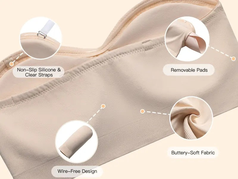 No-Slip Padled Headband Bra Silicone