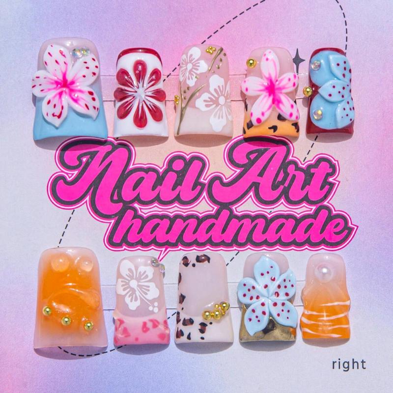 Fake Learl Decor Fake Nails