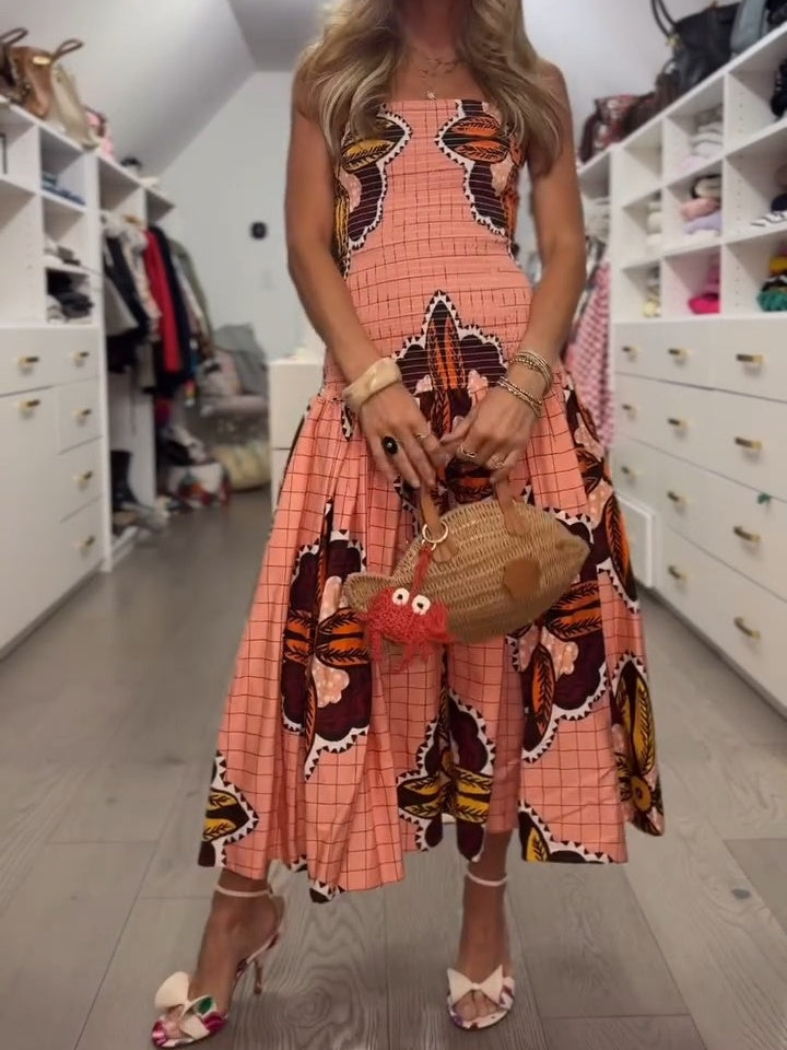 Loose Square Neck Midi Dress