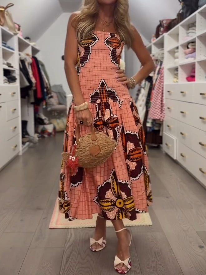 Loose Square Neck Midi Dress