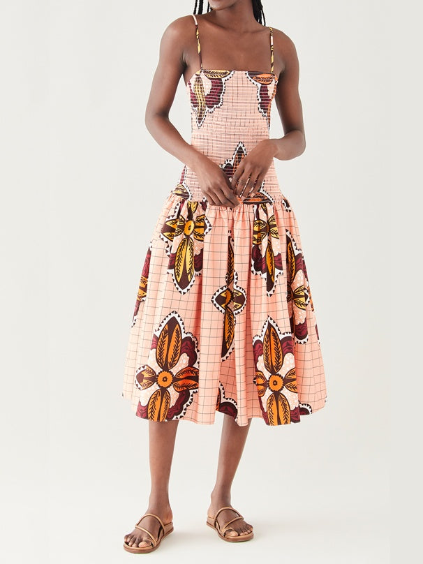 Loose Square Neck Midi Dress