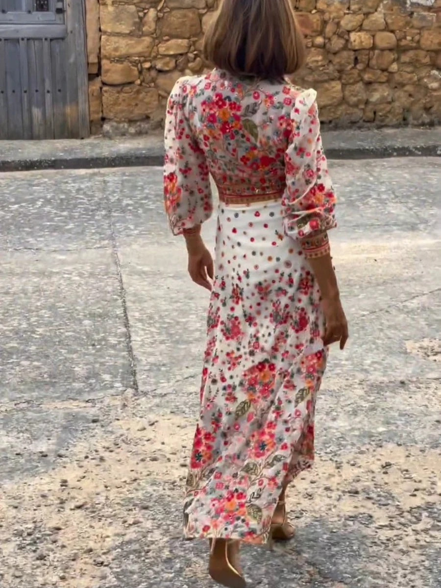 Floral Embroidered Maxi Dress