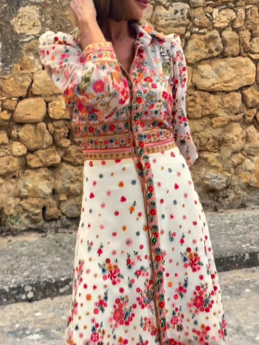Floral Embroidered Maxi Dress