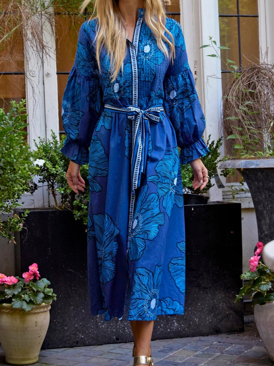 Blue Floral Maxi Dress