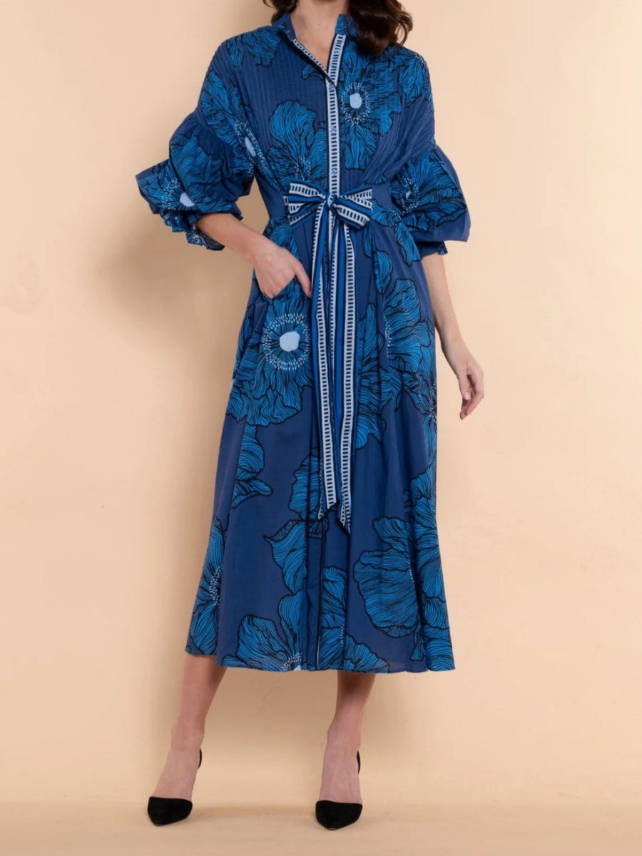 Blue Floral Maxi Dress