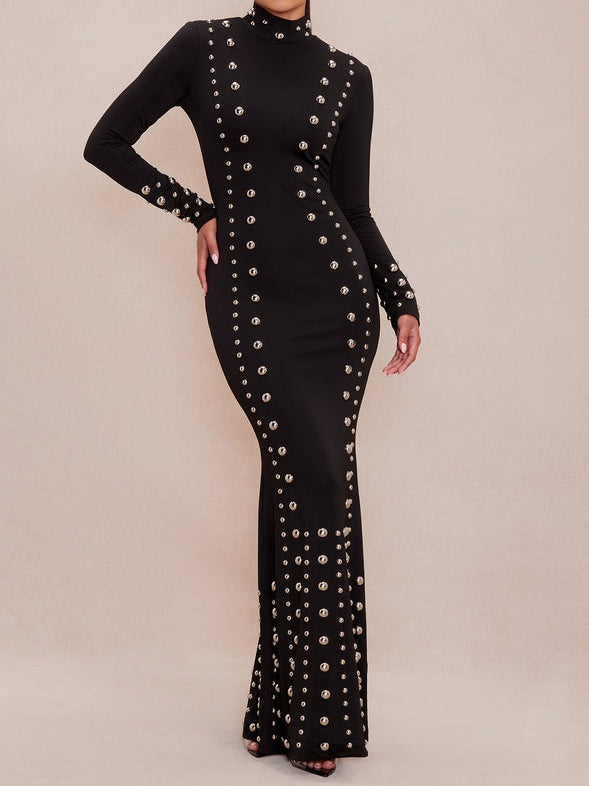 (⏰Last Day Promotion $10 OFF)-Vixen Studded Maxi Dress