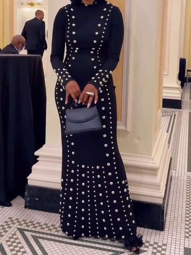 (⏰Last Day Promotion $10 OFF)-Vixen Studded Maxi Dress