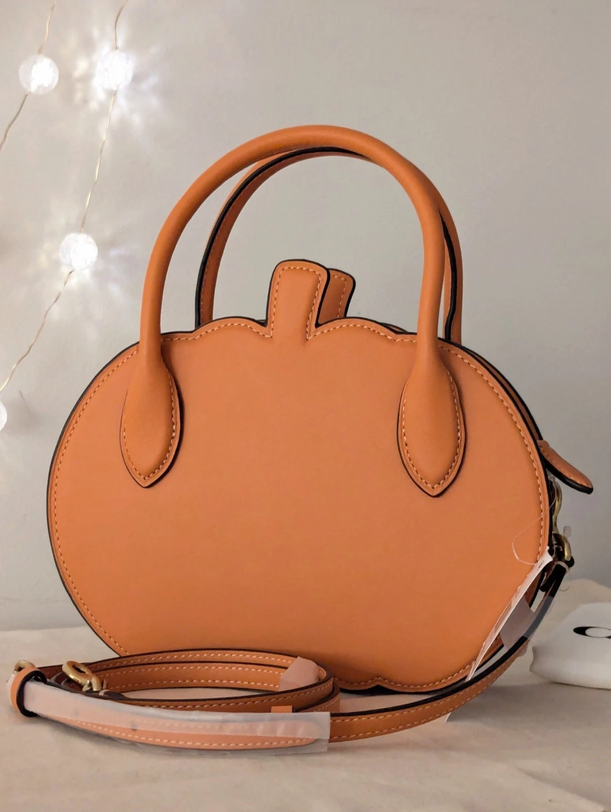 (⏰Last Day Promotion $10 OFF)-Halloween Collection Pumpkin Bag In Orange Glove Tanned Leather(Buy 2 Free Shipping✔️)