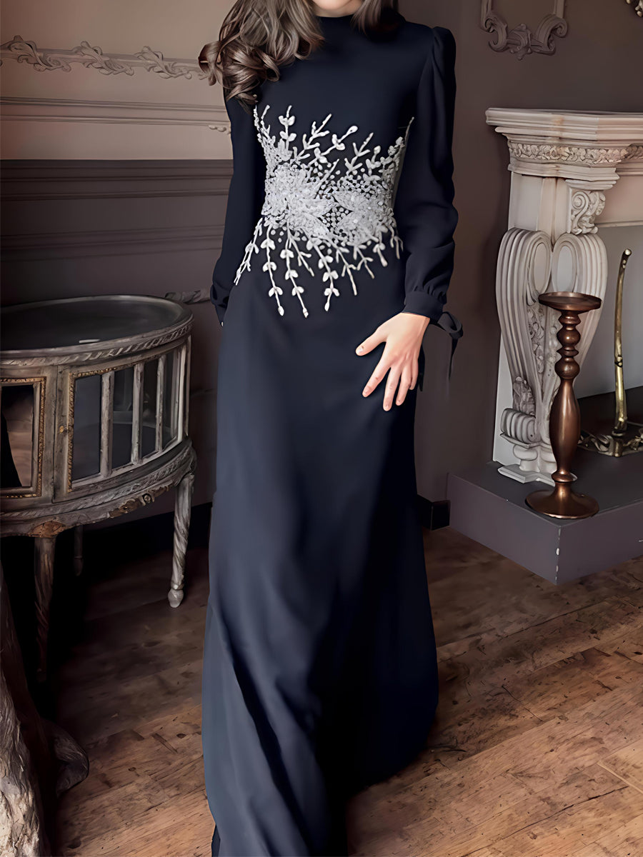 Rhinestone Sparkle Lace-up Party Maxi Dress