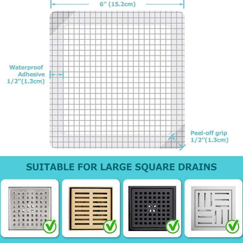 30 Pack Disposable Shower Drain Hair Catcher Mesh Stickers