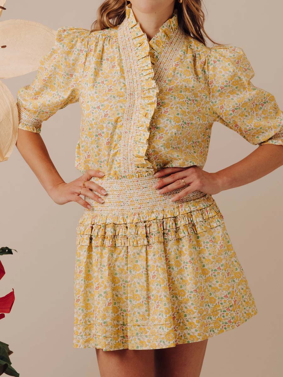 Floral Print Ruffled Top