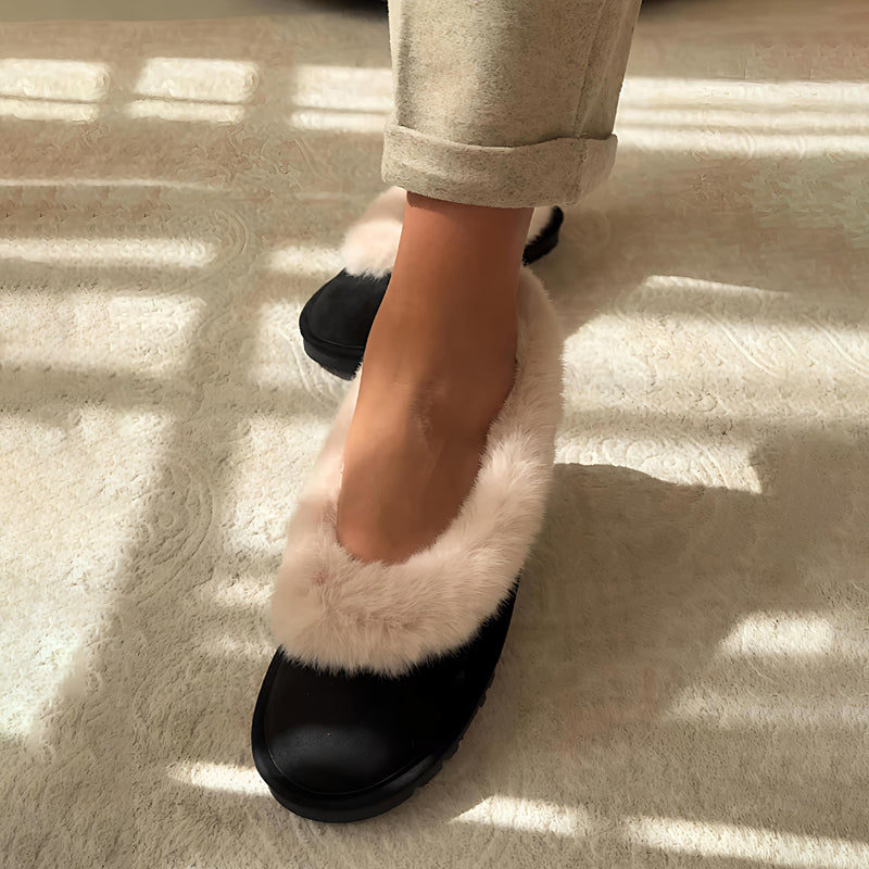 Round-toe Flat Warm Low-top Velvet Shoes
