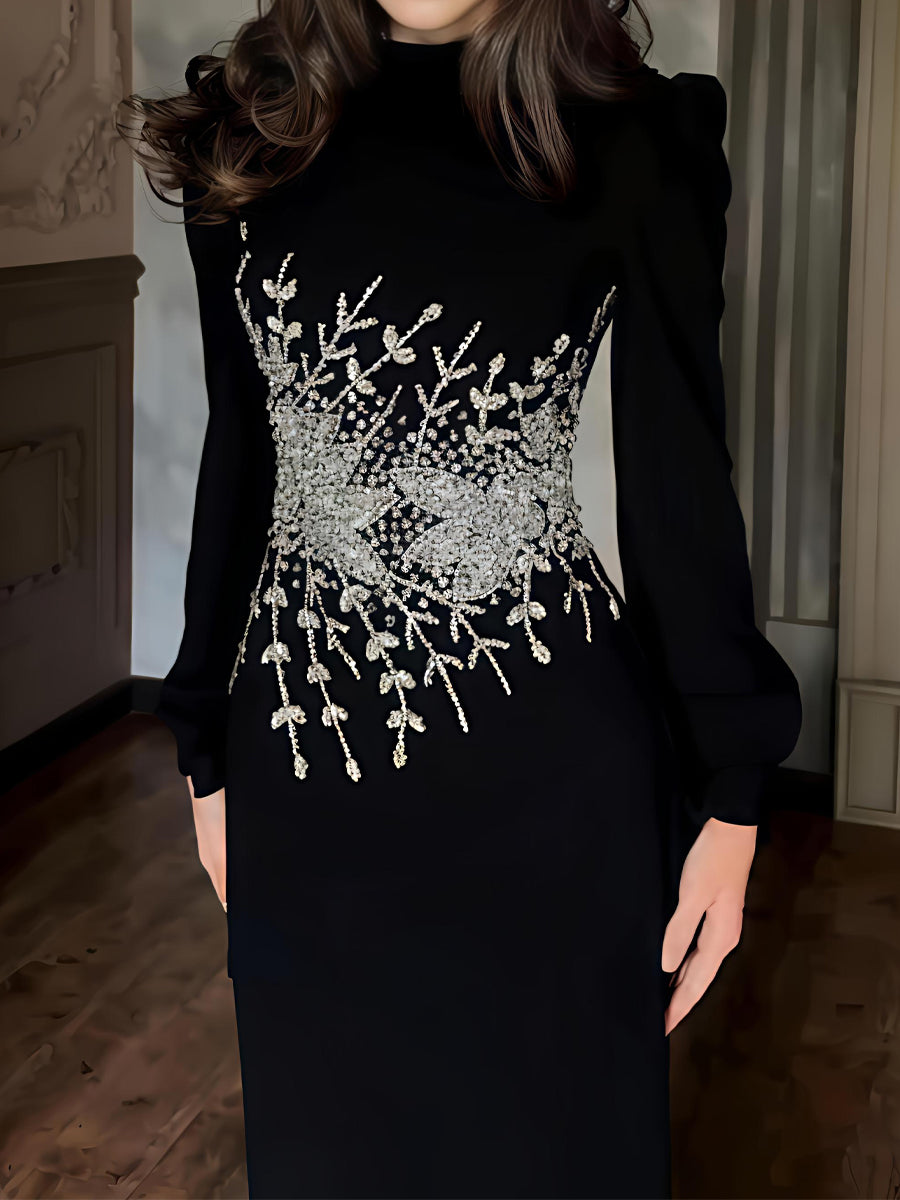 Rhinestone Sparkle Lace-up Party Maxi Dress