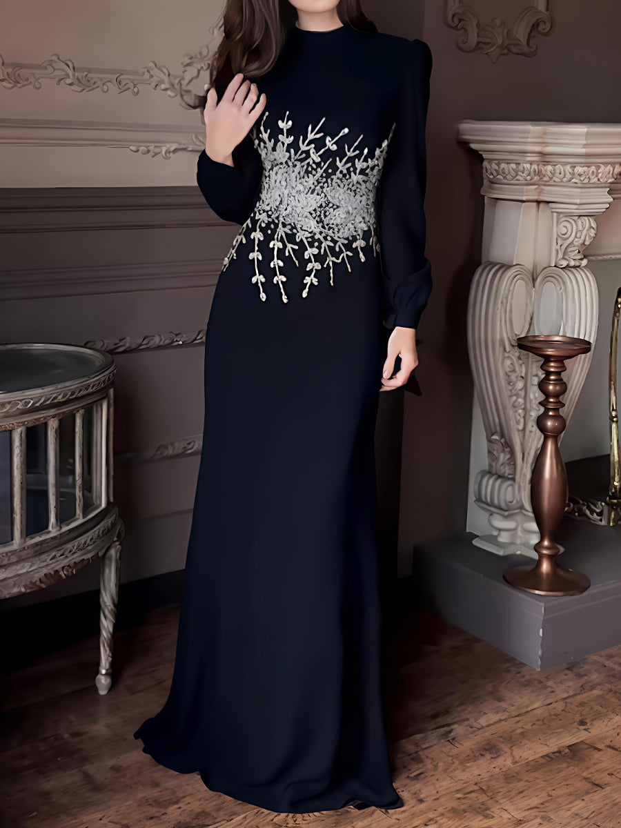 Rhinestone Sparkle Lace-up Party Maxi Dress
