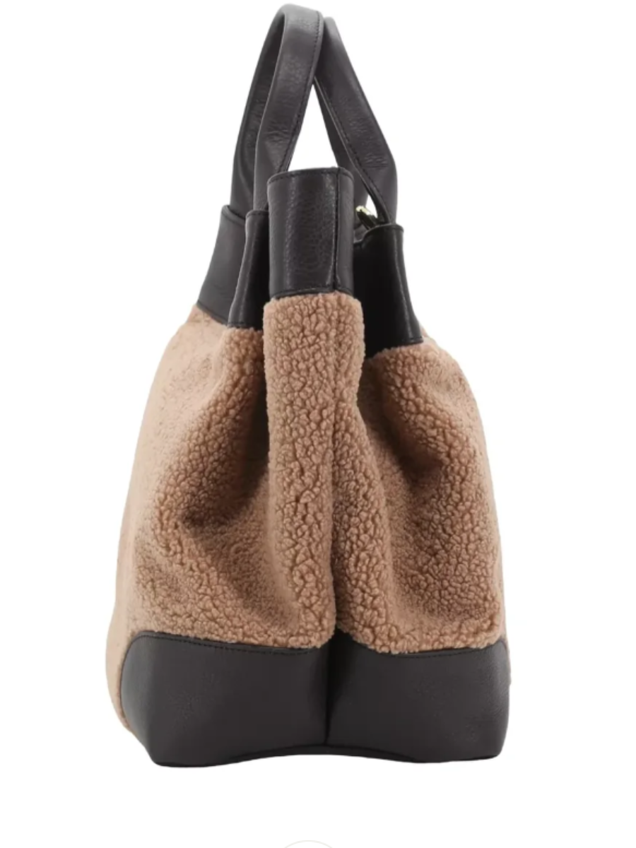 Patchwork Cashmere Leather Tote