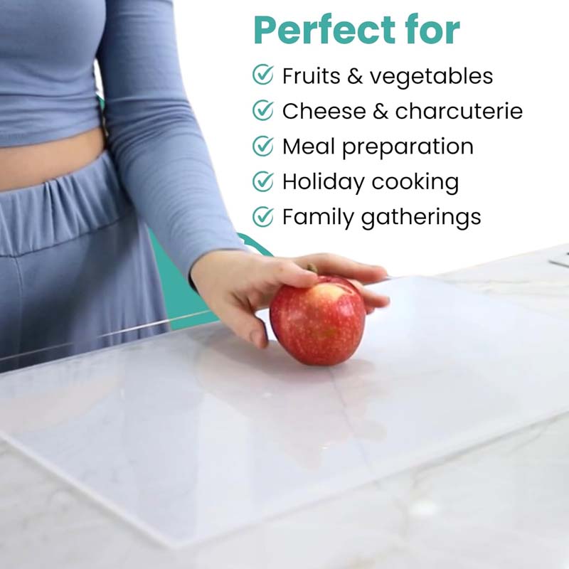 Acrylic Cutting Board With Counter Lip Waste Container Clear Cutting Boards for Kitchen Counter Non Sli