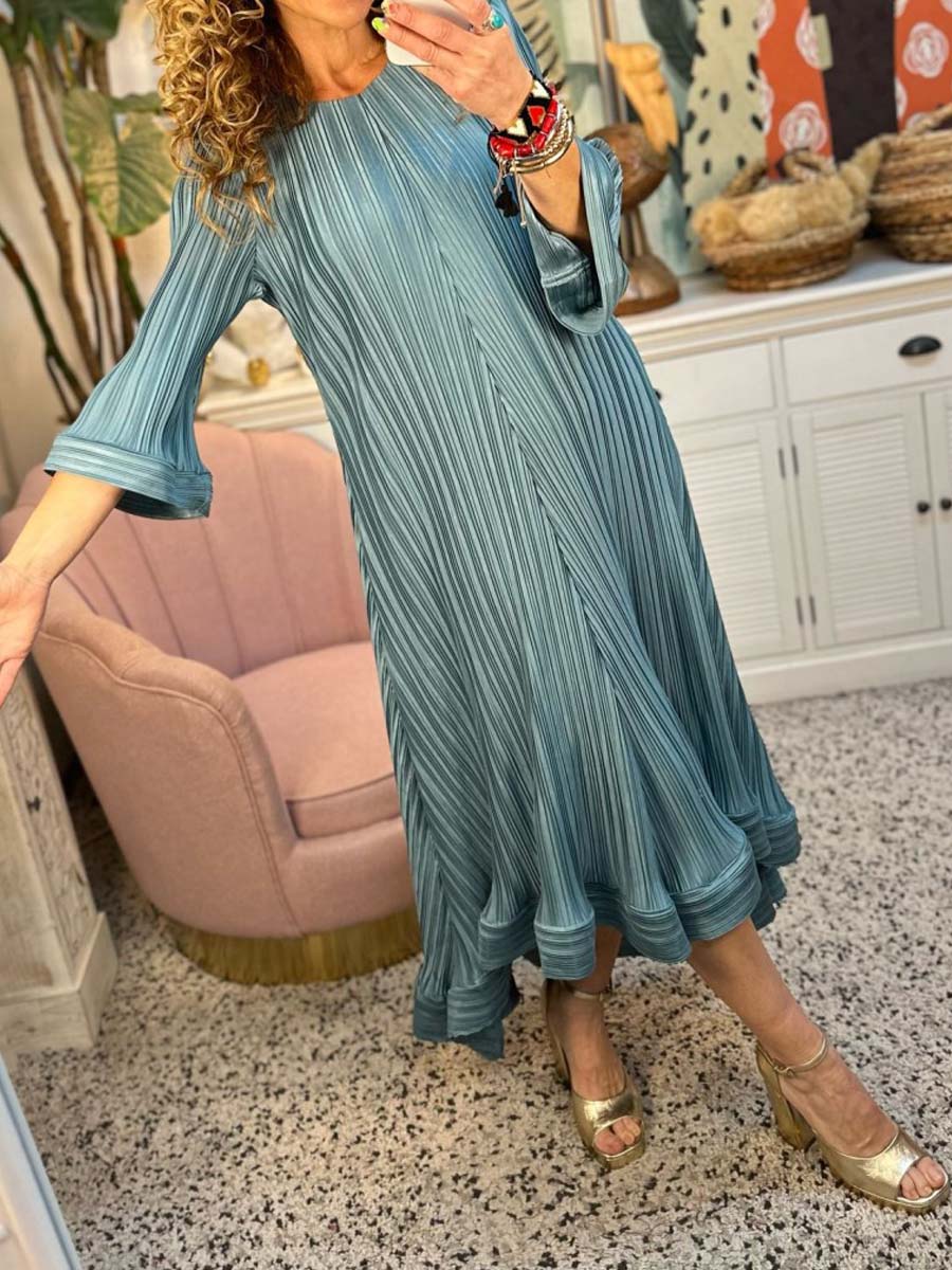 Elegant Pleated Irregular Dress