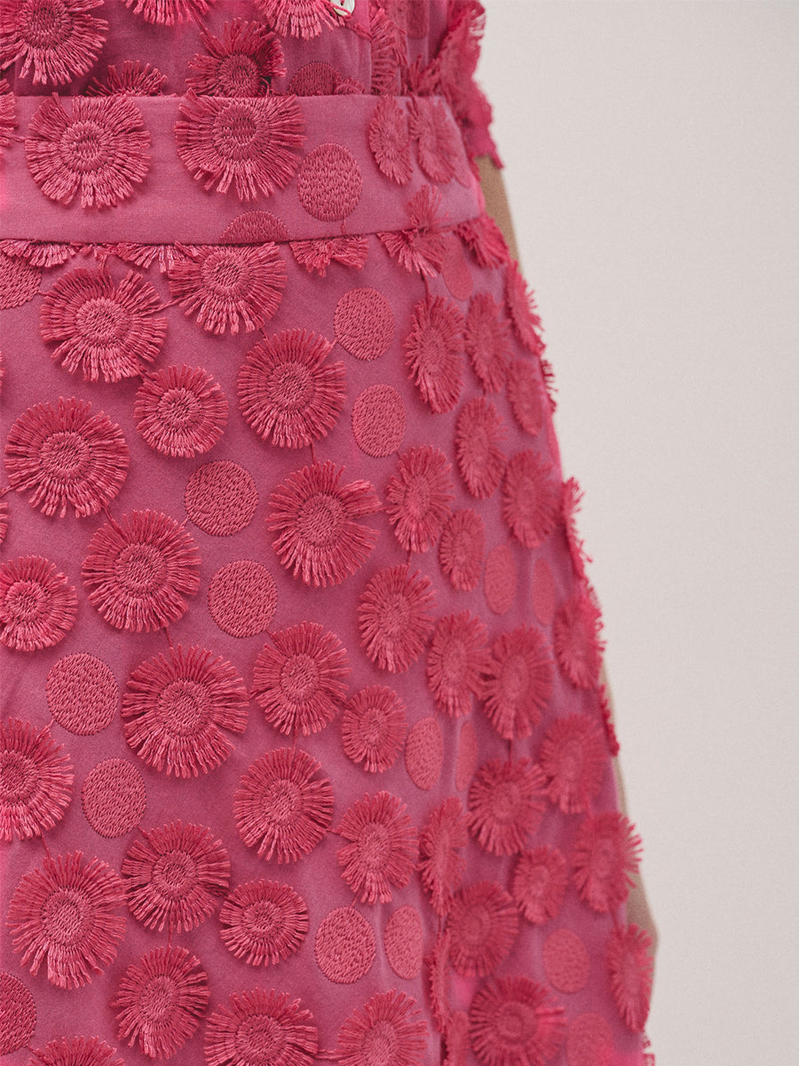 Embroidered Button Up Two Pieces Dress