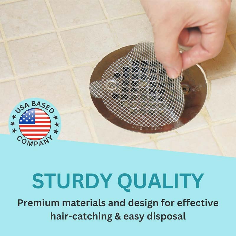 30 Pack Disposable Shower Drain Hair Catcher Mesh Stickers